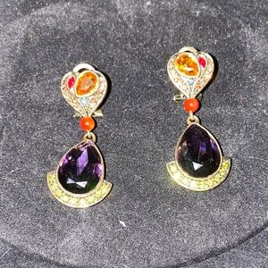Heidi Daus Elegant Crystal Multicolor Drop Earrings